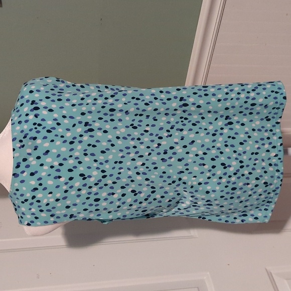 Liz Claiborne Large Sleeveless Teal Dots Tank Top - Picture 5 of 9